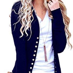 Women's Snap Front Cardigan, blue